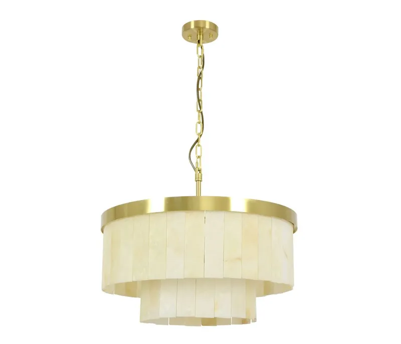 Elora 9 Light Brass Pendant Light with Jade Stone — Modern Lights LED Pendant Lights 45.0W 