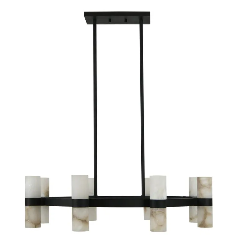 Luella 16 Light Black Chandelier with Alabaster Shades — Modern Lights LED Pendant Lights 25.0W 