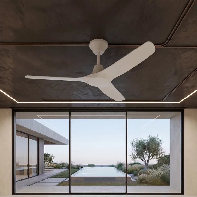 Abyss 56 Inch Wet Rated DC Fan White IP66 — Modern Lights LED Ceiling Lights 3.0W 