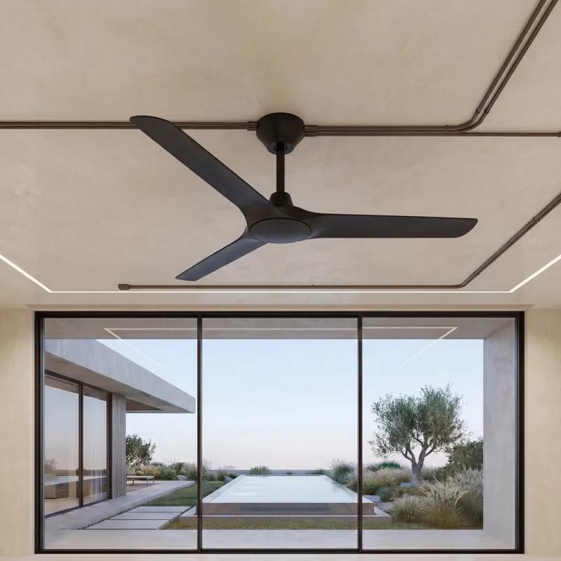 Abyss 56 Inch Black DC Fan IP66 Wet Rated — Modern Lights LED Ceiling Lights 3.0W 