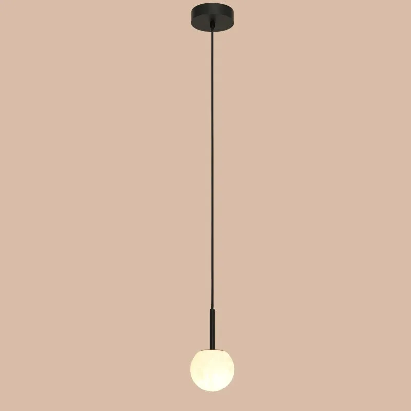 Lucent 1 Light Black Pendant Light 4 Inch Alabaster — Modern Lights LED Pendant Lights 25.0W 