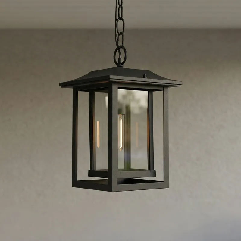 Winfield 1 Light Black Outdoor Pendant Hanging Lantern — Modern Lights LED Pendant Lights 60.0W 