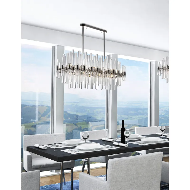 Miroir 16 Light Nickel Chandelier with Polished Finish — Modern Lights LED Pendant Lights 40.0W 
