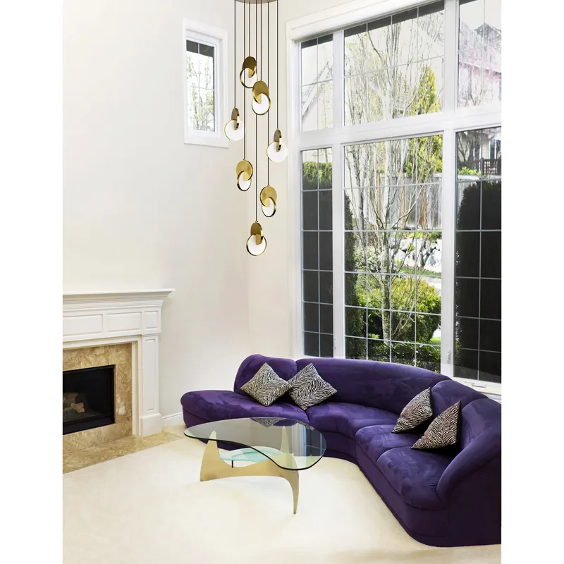 Tranche 7 Light Brass Pendant Light Brushed Brass — Modern Lights LED Pendant Lights 39.0W 