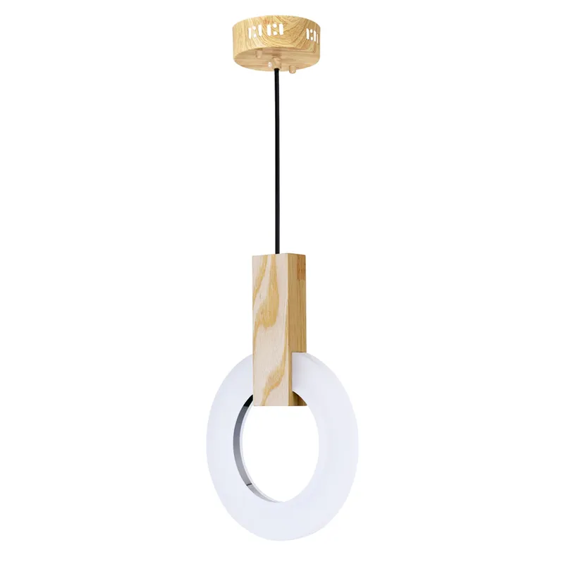 Anello Integrated LED 8in White Pendant Light White Oak — Modern Lights LED Pendant Lights 4.0W 