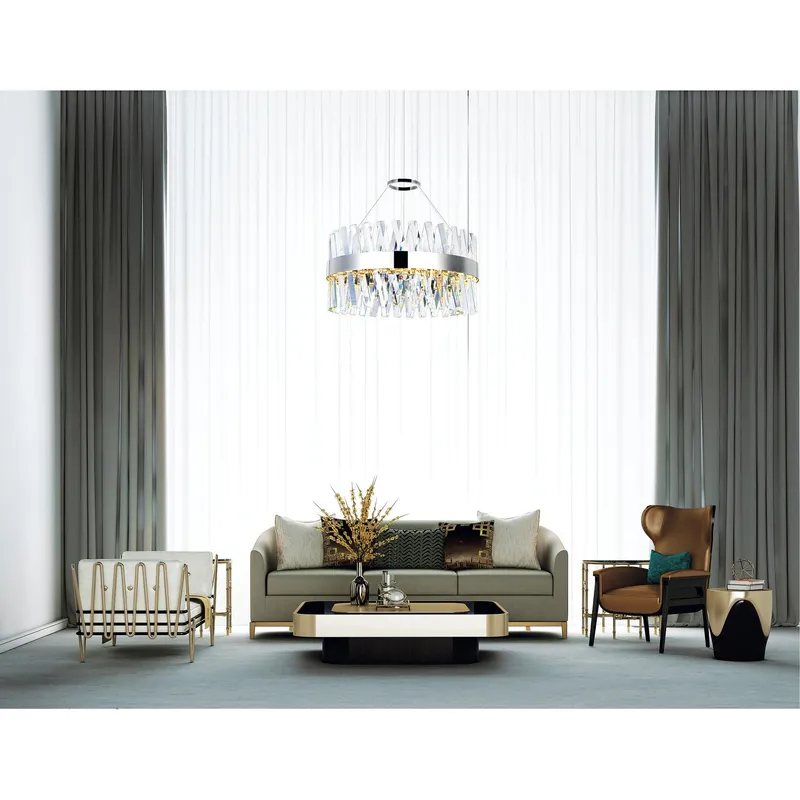 Glace Integrated LED Chrome Chandelier — Modern Lights LED Pendant Lights 56.0W 