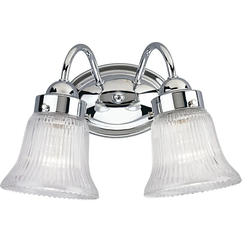 Fluted Glass Collection Two-Light Bath & Vanity — Progress Lighting LED Wall Lights  