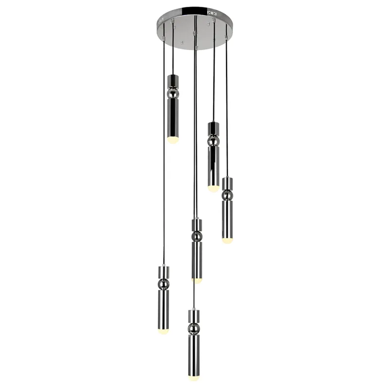 Chime 7 Light Nickel Pendant Integrated LED — Modern Lights LED Pendant Lights 30.0W 