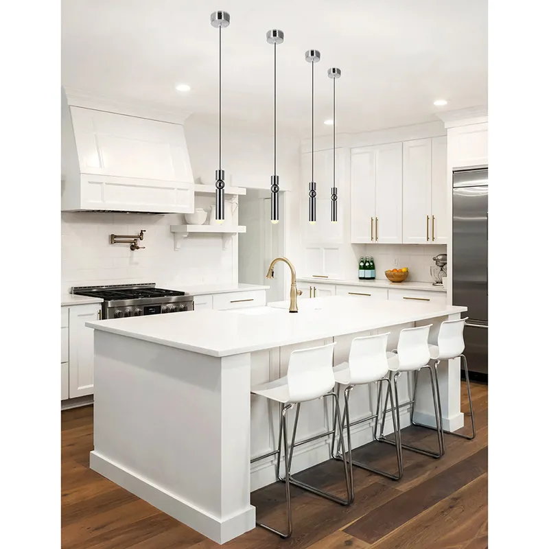 Chime 1 Light Nickel Mini Pendant Integrated LED — Modern Lights LED Pendant Lights 5.0W 