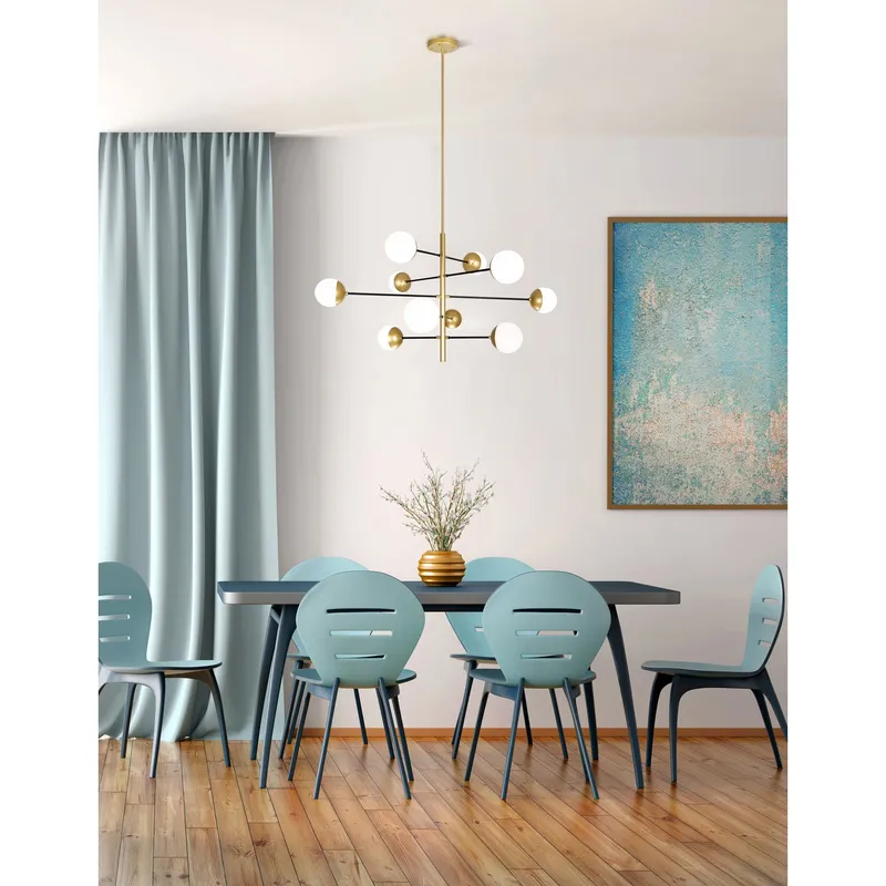 Compass 10 Light Gold Chandelier Medallion Finish — Modern Lights LED Pendant Lights 5.0W 