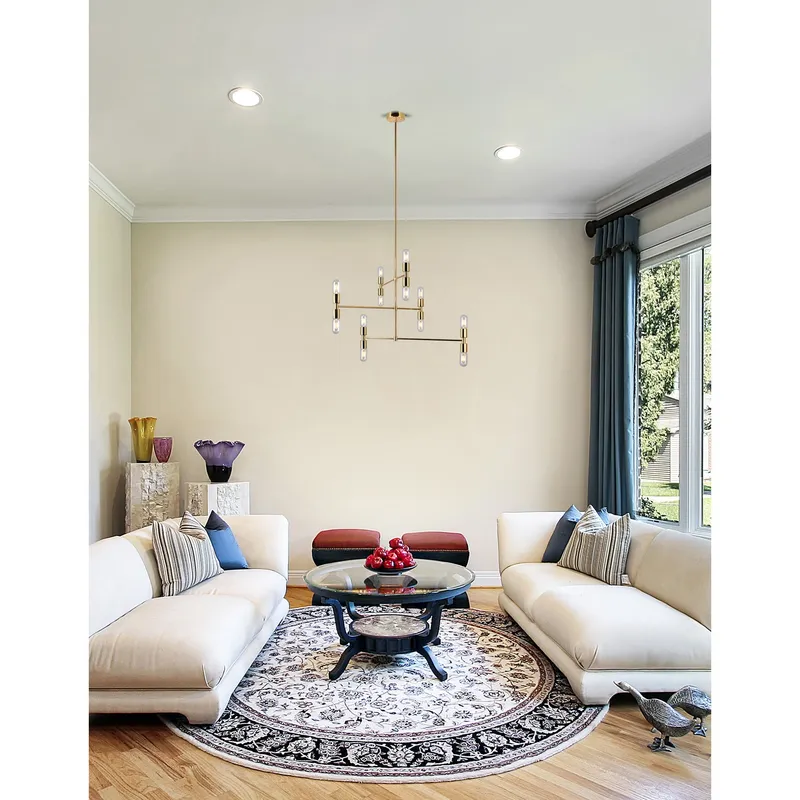 Hand Crank 12 Light Gold Chandelier Medallion Finish — Modern Lights LED Pendant Lights 60.0W 