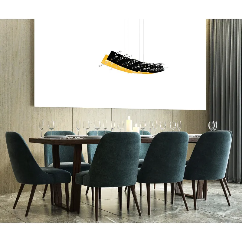 Gondola 2 Light LED Black Chandelier — Modern Lights LED Pendant Lights 20.0W 