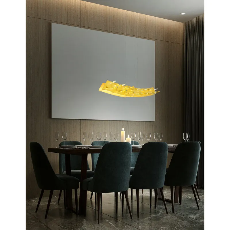 Gondola 2 Light LED Gold Chandelier — Modern Lights LED Pendant Lights 20.0W 