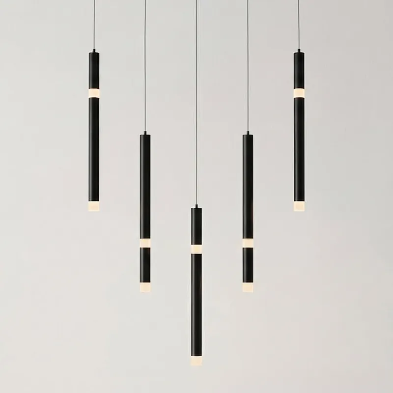 Flute 5 Light LED Black Chandelier — Modern Lights LED Pendant Lights 21.0W 