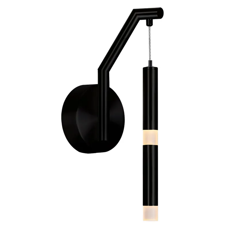 Flute 1 Light LED Wall Sconce Black Finish — Modern Lights LED Wall Lights 5.5W 
