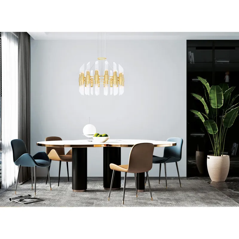 Croissant 32 Light Gold Chandelier Satin Gold Finish — Modern Lights LED Pendant Lights 60.0W 