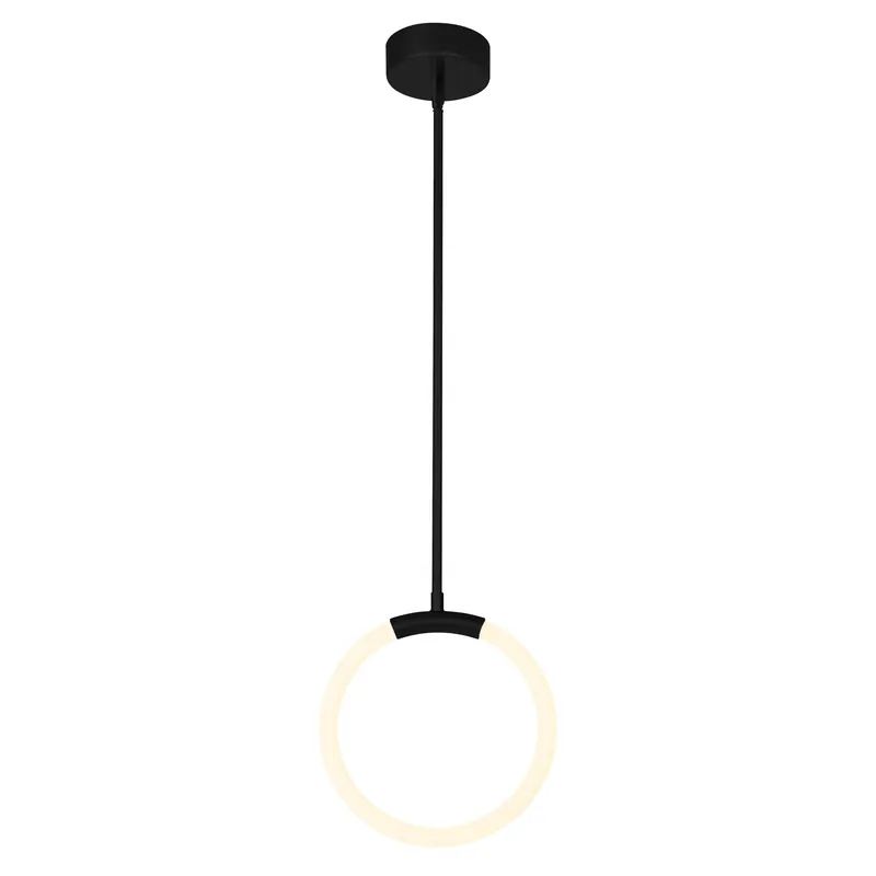 Hoops Integrated LED 10in Black Mini Pendant — Modern Lights LED Pendant Lights 12.0W 