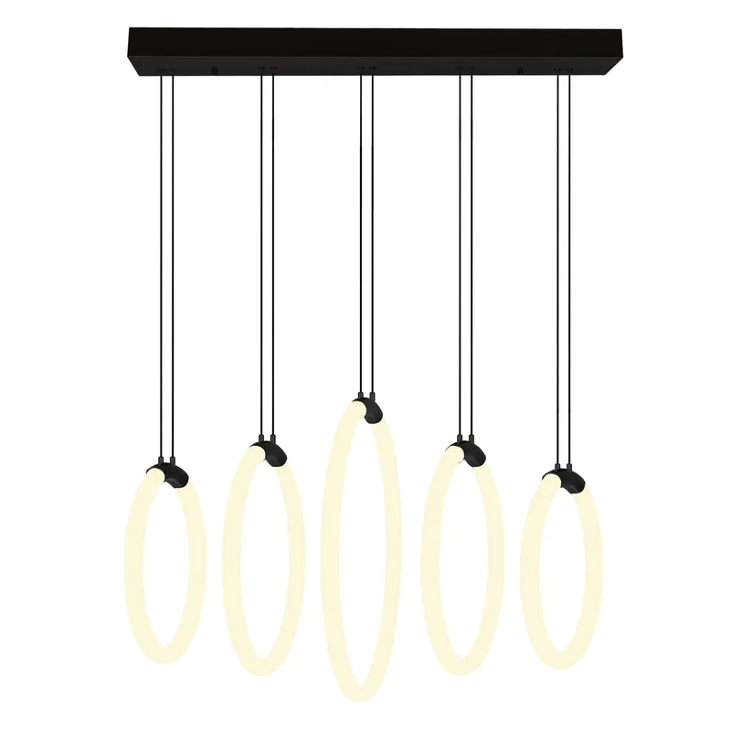 Hoops Integrated LED Black Chandelier — Modern Lights LED Pendant Lights 42.0W 