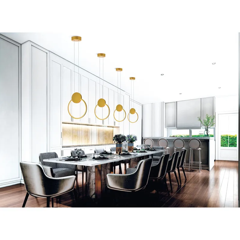 Pulley 12in Gold Mini Pendant Integrated LED — Modern Lights LED Pendant Lights 9.0W 