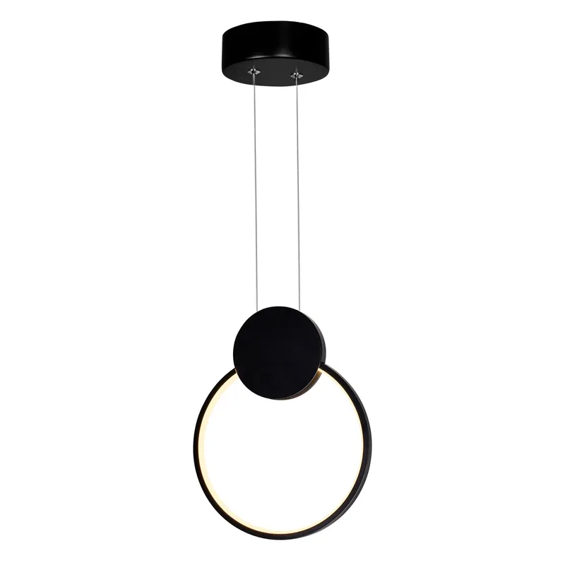 Pulley 8in Black Mini Pendant Integrated LED — Modern Lights LED Pendant Lights 6.0W 