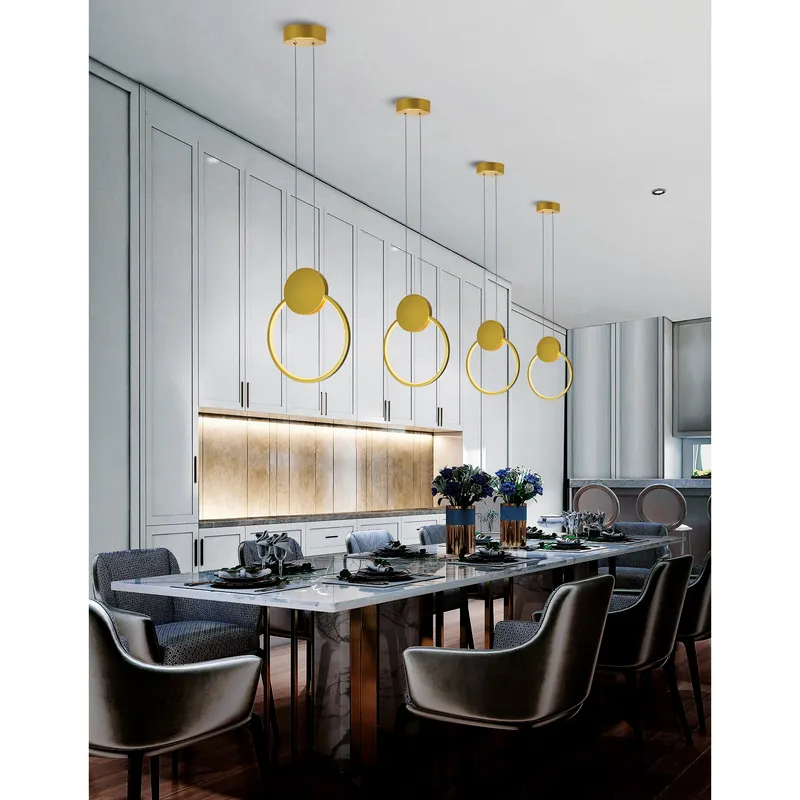 Pulley 8in Gold Mini Pendant Integrated LED — Modern Lights LED Pendant Lights 6.0W 