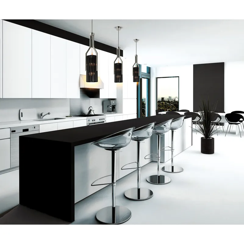 Fermont 6 Light Black Mini Pendant Satin Nickel and Pearl Black — Modern Lights LED Pendant Lights 7.0W 
