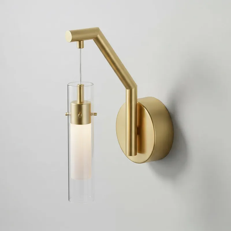 Olinda 5in Gold Wall Light Integrated LED Satin Gold — Modern Lights LED Wall Lights 2.0W 