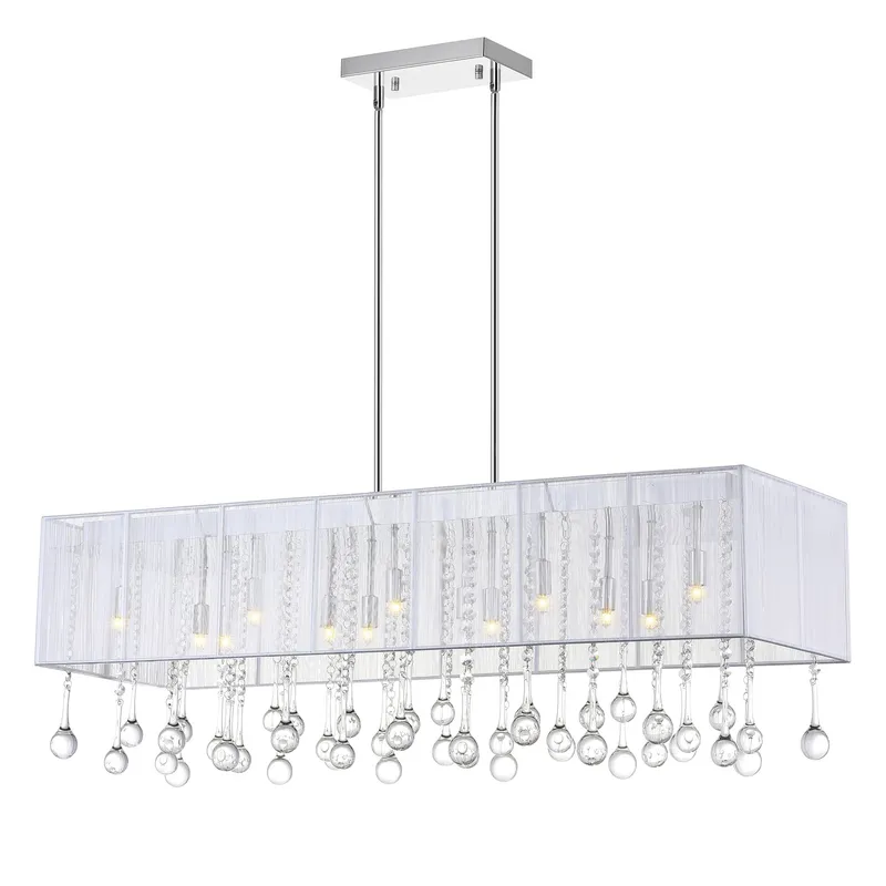 Water Drop 14 Light Chrome Chandelier — Modern Lights LED Pendant Lights 40.0W 