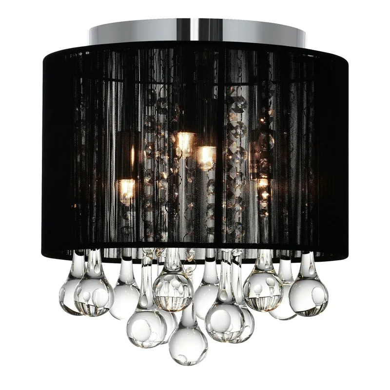 Water Drop 4 Light Chrome Flush Mount — Modern Lights LED Ceiling Lights 40.0W 