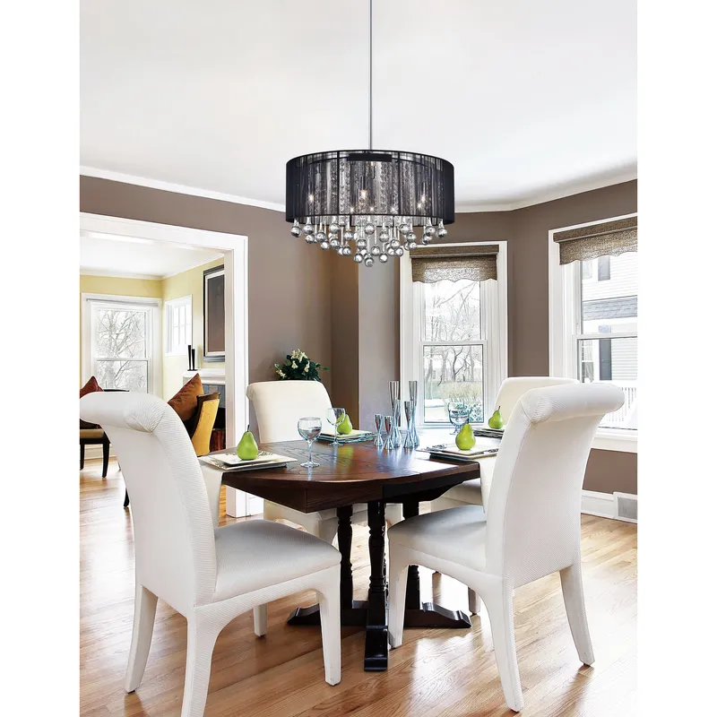 Water Drop 6 Light Chrome Chandelier — Modern Lights LED Pendant Lights 40.0W 
