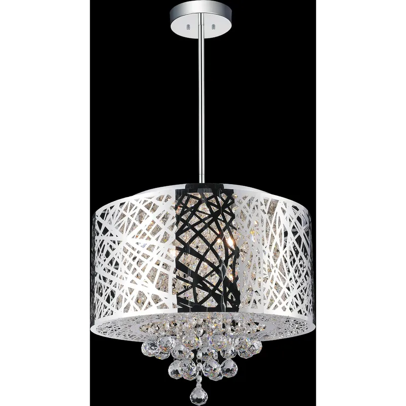 Eternity 6 Light 16in Chrome Chandelier — Modern Lights LED Pendant Lights 40.0W 