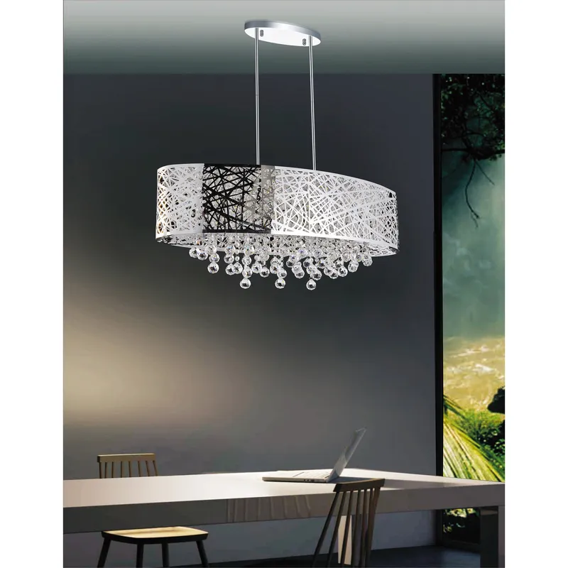 Eternity 8 Light 32in Chrome Chandelier — Modern Lights LED Pendant Lights 40.0W 