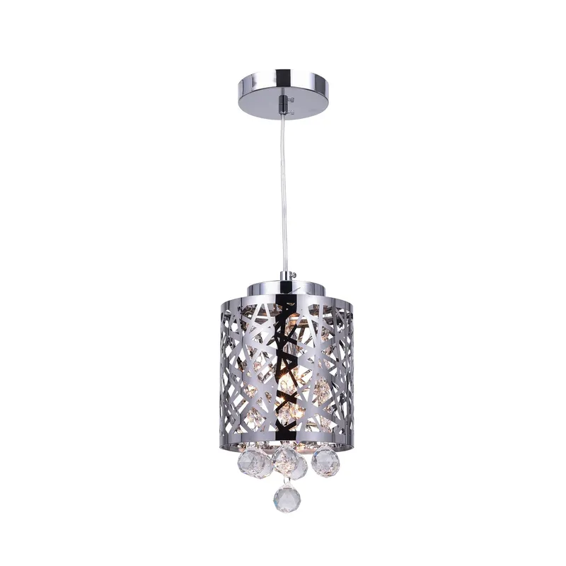 Eternity 1 Light 6in Chrome Mini Pendant — Modern Lights LED Pendant Lights 40.0W 