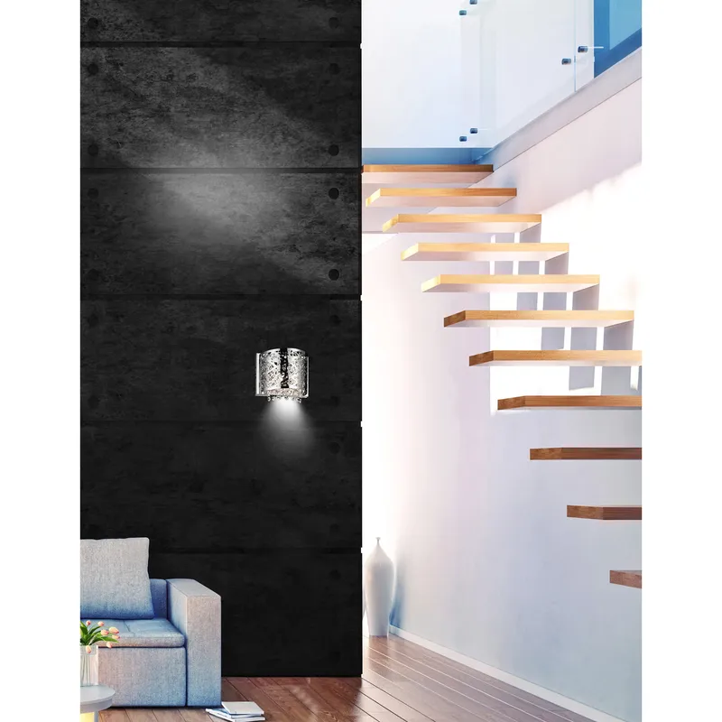 Eternity 1 Light 7in Chrome Bathroom Sconce — Modern Lights LED Wall Lights 40.0W 