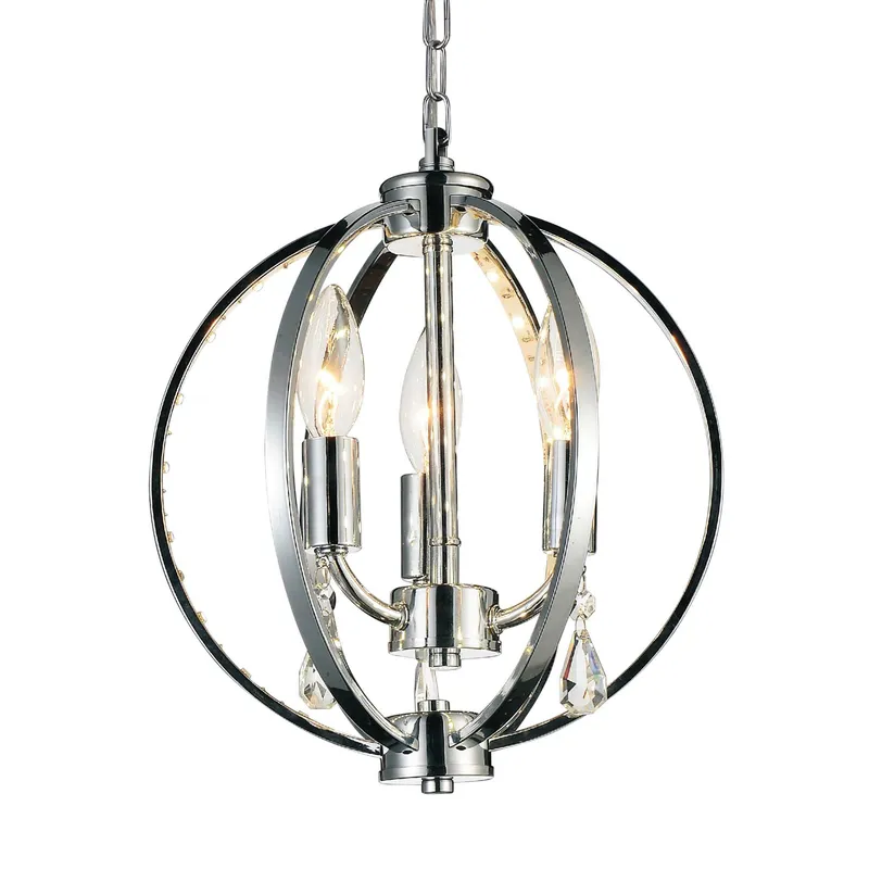 Abia 3 Light Chrome Mini Pendant — Modern Lights LED Pendant Lights 60.0W 