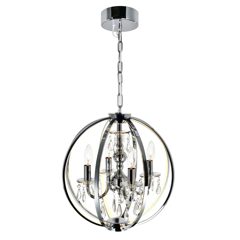 Abia 4 Light Chrome Chandelier — Modern Lights LED Pendant Lights 60.0W 