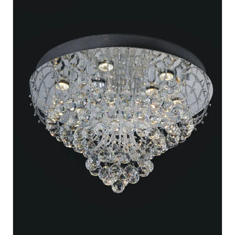 Fountain 9 Light Chorme Flush Mount — Modern Lights LED Ceiling Lights 35.0W 