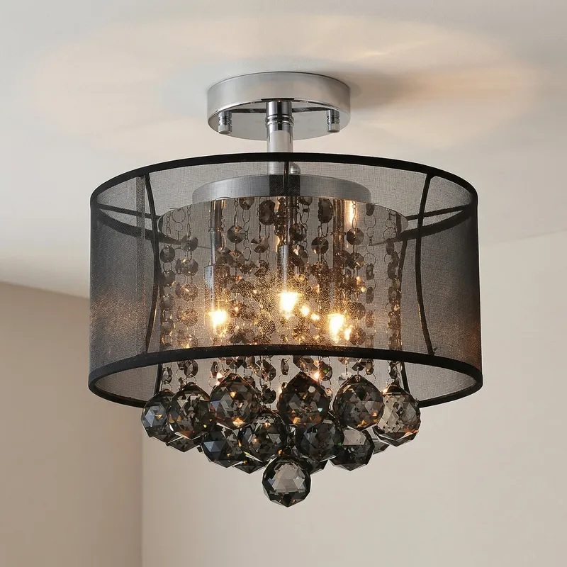 Radiant 3 Light 12in Smoke Flush Mount — Modern Lights LED Ceiling Lights 40.0W 