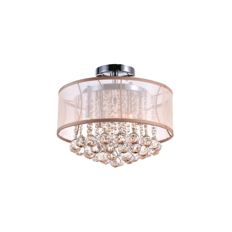 Radiant 6 Light 16in Chrome Flush Mount — Modern Lights LED Ceiling Lights 40.0W 