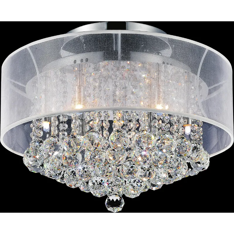 Radiant 9 Light 20in Chrome Flush Mount — Modern Lights LED Ceiling Lights 40.0W 