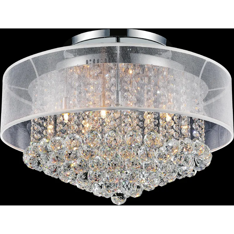 Radiant 12 Light 24in Chrome Flush Mount — Modern Lights LED Ceiling Lights 40.0W 