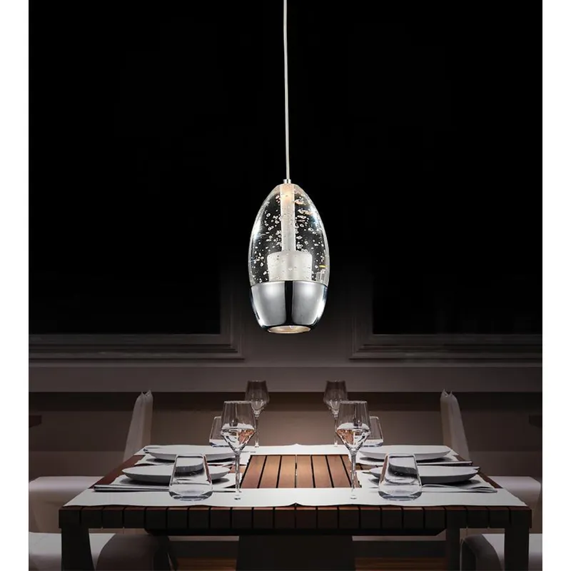 Perrier 1 Light Chrome Mini Pendant — Modern Lights LED Pendant Lights 2.0W 