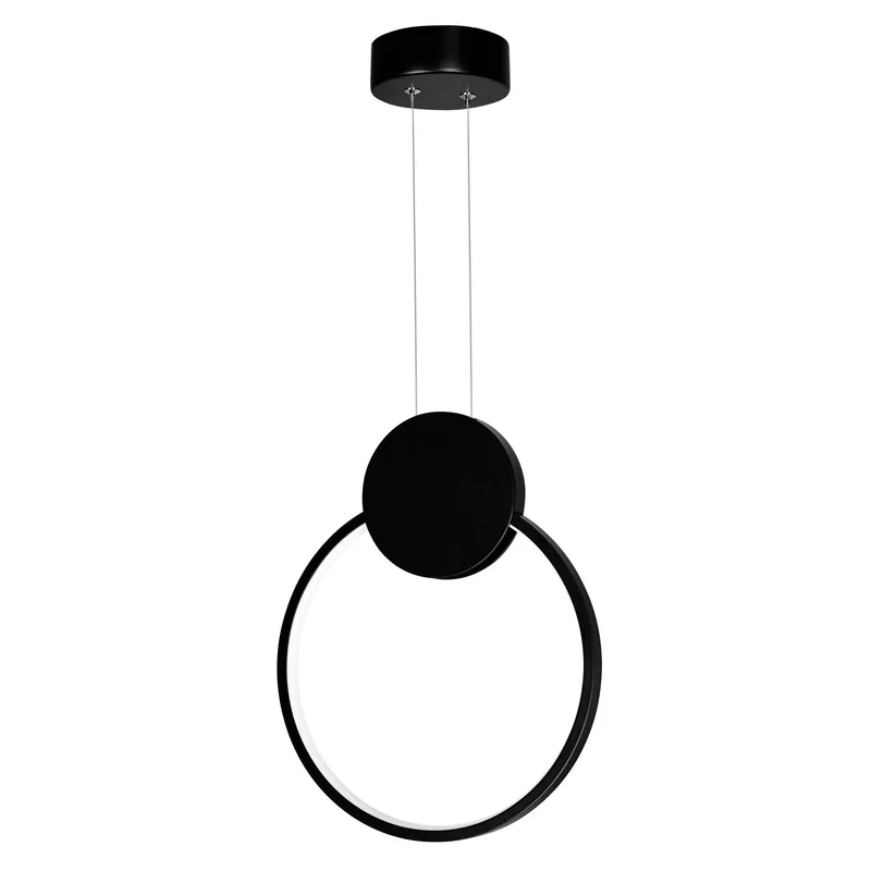 Pulley Integrated LED 12in Black Mini Pendant — Modern Lights LED Pendant Lights 9.0W 