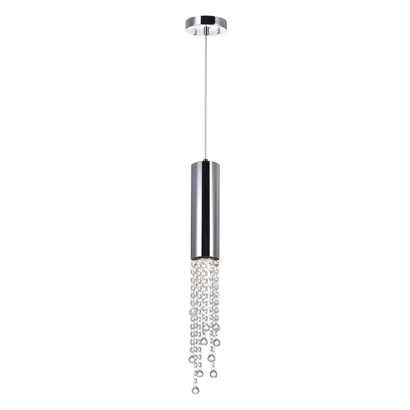 Extended 1 Light 5in Chrome Mini Pendant — Modern Lights LED Pendant Lights 35.0W 