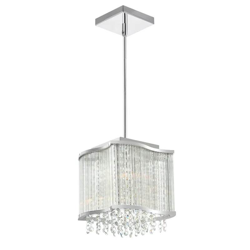 Elsa 3 Light Chrome Pendant Light 10in Drum Mini Pendant — Modern Lights LED Pendant Lights 40.0W 