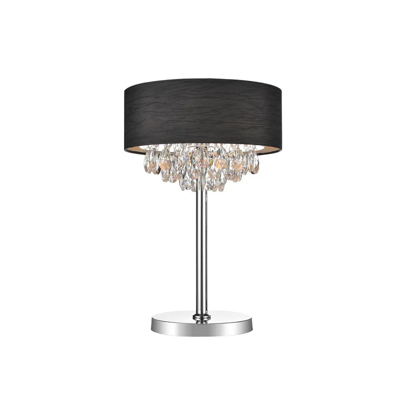 Dash 3 Light Black Shade Table Lamp with Crystal Accents — Modern Lights LED General Lighting 60.0W 