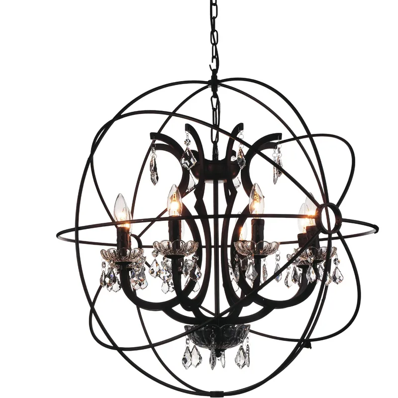 Campechia 8 Light Brown Chandelier with Orbital Frame — Modern Lights LED Pendant Lights 60.0W 