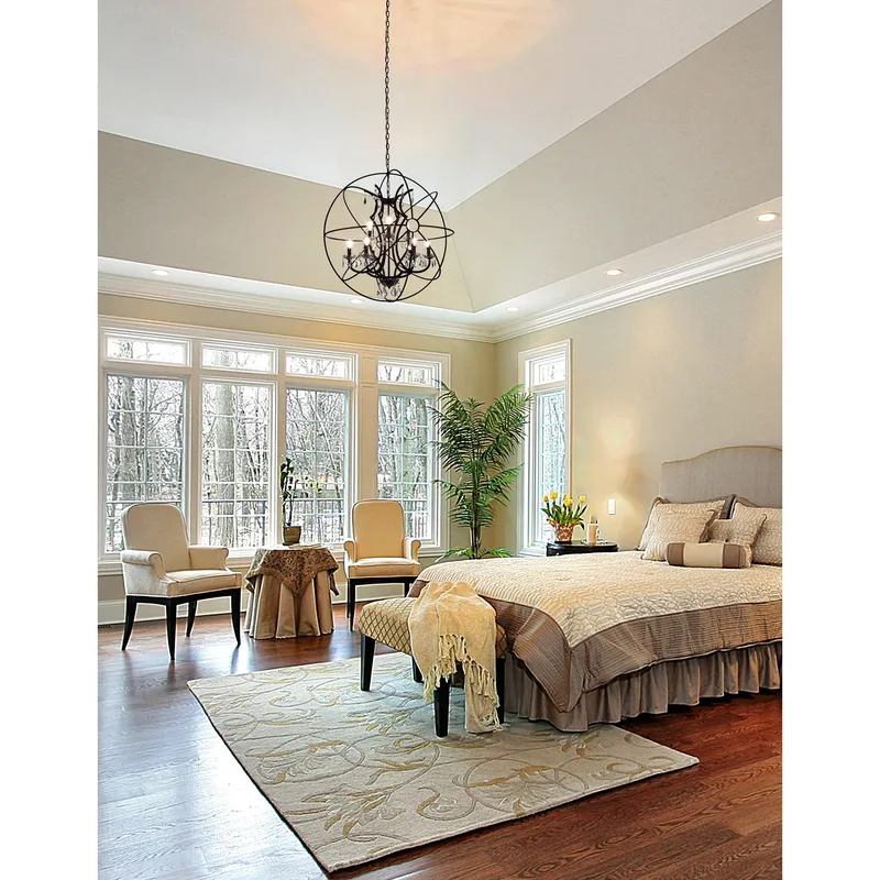 Campechia 9 Light Brown Chandelier with Orb Frame — Modern Lights LED Pendant Lights 60.0W 