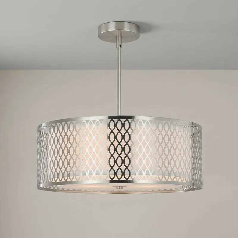 Mikayla 3 Light Nickel Chandelier — Modern Lights LED Pendant Lights 60.0W 
