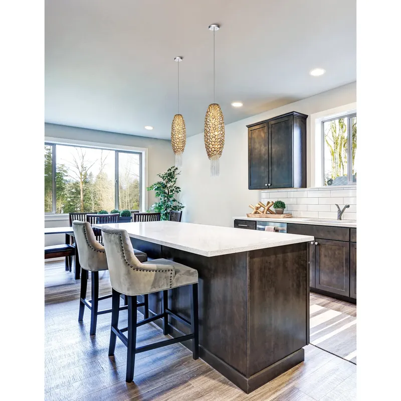 Victoria 2 Light Chrome Pendant — Modern Lights LED Pendant Lights 40.0W 